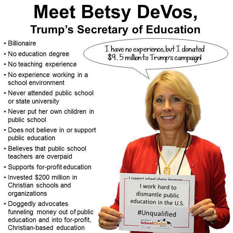 Image result for How Unqualified Is Betsy DeVos?